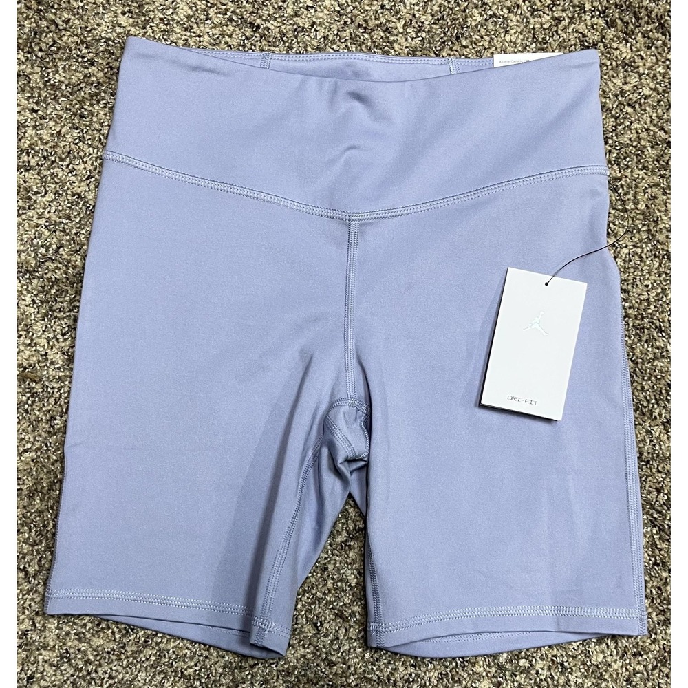 Jordan Dri-FIT Biker Shorts Womens M Purple Tight Fit 8" Inseam Athletic Gym